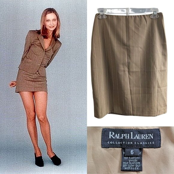 Vintage 90s RALPH LAUREN COLLECTION Ally McBeal-like Wool Micro Mini Ski - Picture 1 of 9